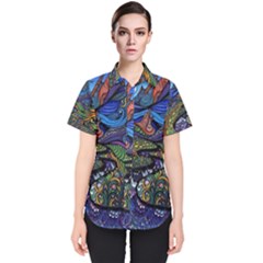 Psychedelic Landscape Women s Short Sleeve Shirt