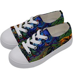 Psychedelic Landscape Kids  Low Top Canvas Sneakers