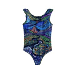 Psychedelic Landscape Kids  Frill Swimsuit