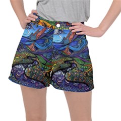 Psychedelic Landscape Women s Ripstop Shorts