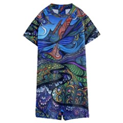 Psychedelic Landscape Kids  Boyleg Half Suit Swimwear