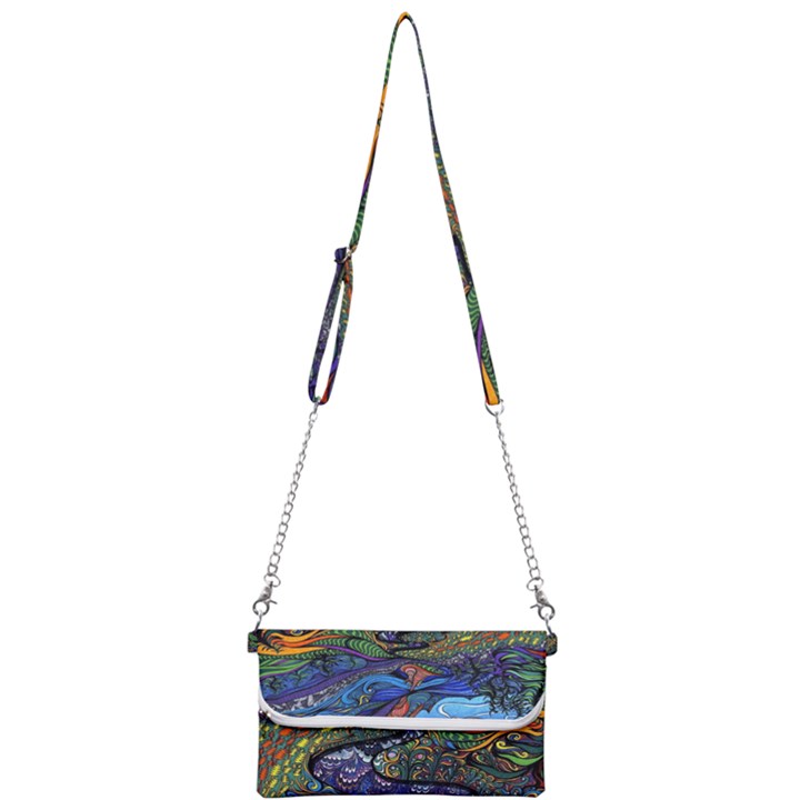 Psychedelic Landscape Mini Crossbody Handbag