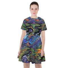 Psychedelic Landscape Sailor Dress