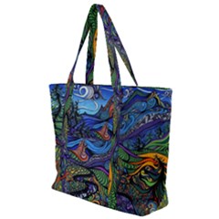 Psychedelic Landscape Zip Up Canvas Bag