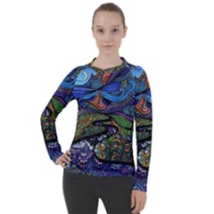 Psychedelic Landscape Women s Pique Long Sleeve T-Shirt