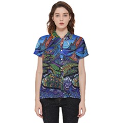 Psychedelic Landscape Short Sleeve Pocket Shirt