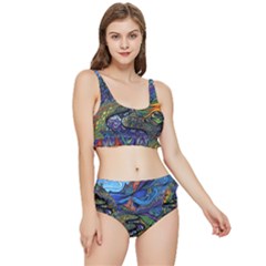 Psychedelic Landscape Frilly Bikini Set