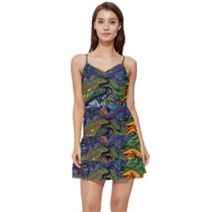 Psychedelic Landscape Short Frill Dress