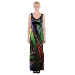 Abstract Psychedelic Thigh Split Maxi Dress