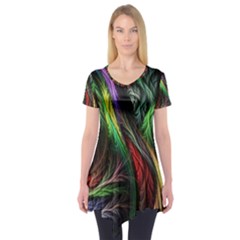 Abstract Psychedelic Short Sleeve Tunic 