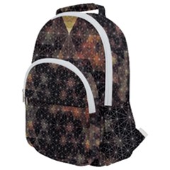 Abstract Psychedelic Geometry Andy Gilmore Sacred Rounded Multi Pocket Backpack by Sarkoni