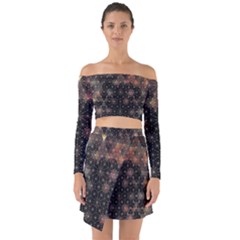 Abstract Psychedelic Geometry Andy Gilmore Sacred Off Shoulder Top With Skirt Set