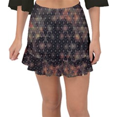 Abstract Psychedelic Geometry Andy Gilmore Sacred Fishtail Mini Chiffon Skirt by Sarkoni