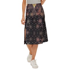 Abstract Psychedelic Geometry Andy Gilmore Sacred Midi Panel Skirt by Sarkoni