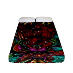Somewhere Near Oblivion Nightmares Acid Colors Psychedelic Fitted Sheet (full/ Double Size)