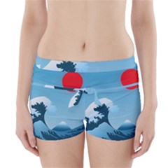 Minimalism Great Wave Off Kanagawa Boyleg Bikini Wrap Bottoms