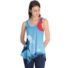 Minimalism Great Wave Off Kanagawa Sleeveless Tunic