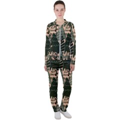 Christmas Vector Seamless Tree Pattern Casual Jacket And Pants Set