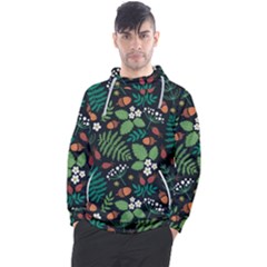 Pattern Forest Leaf Flower Motif Men s Pullover Hoodie by Sarkoni