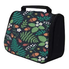 Pattern Forest Leaf Flower Motif Full Print Travel Pouch (small) by Sarkoni