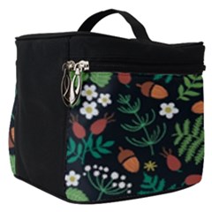 Pattern Forest Leaf Flower Motif Make Up Travel Bag (small)