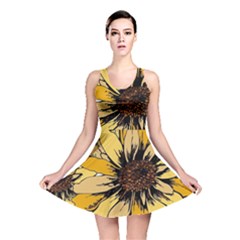 Colorful Seamless Floral Pattern Reversible Skater Dress by Sarkoni