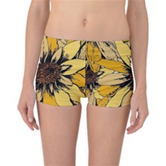 Colorful Seamless Floral Pattern Reversible Boyleg Bikini Bottoms by Sarkoni