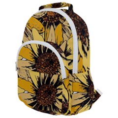 Colorful Seamless Floral Pattern Rounded Multi Pocket Backpack by Sarkoni