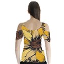 Colorful Seamless Floral Pattern Butterfly Sleeve Cutout T-Shirt  View2