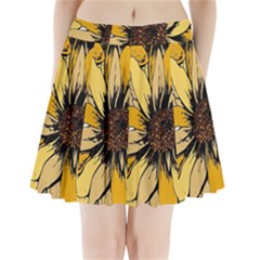 Colorful Seamless Floral Pattern Pleated Mini Skirt