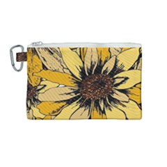 Colorful Seamless Floral Pattern Canvas Cosmetic Bag (medium)