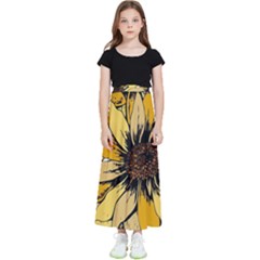 Colorful Seamless Floral Pattern Kids  Flared Maxi Skirt by Sarkoni