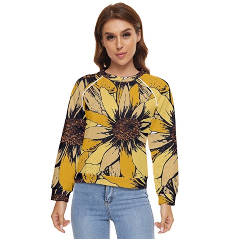 Colorful Seamless Floral Pattern Women s Long Sleeve Raglan T-shirt by Sarkoni