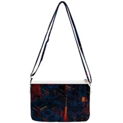 Architecture City Pixel Art Double Gusset Crossbody Bag by Sarkoni