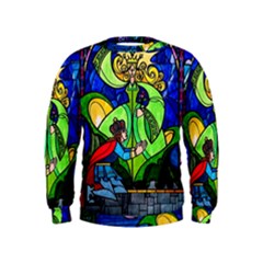 Beauty And The Beast Stained Glass Rose Kids  Sweatshirt