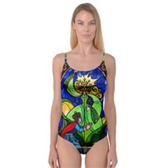 Beauty And The Beast Stained Glass Rose Camisole Leotard 