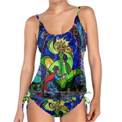 Beauty And The Beast Stained Glass Rose Tankini Set by Sarkoni