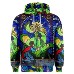 Beauty And The Beast Stained Glass Rose Men s Overhead Hoodie by Sarkoni