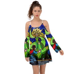 Beauty And The Beast Stained Glass Rose Boho Dress by Sarkoni