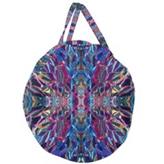 Cobalt Blend Giant Round Zipper Tote by kaleidomarblingart