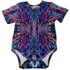 Cobalt Blend Baby Short Sleeve Bodysuit by kaleidomarblingart