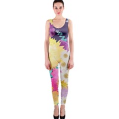 Watercolors Flowers One Piece Catsuit by LalyLauraFLM