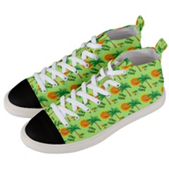 Summer Fun Pattern Men s Mid-top Canvas Sneakers by LalyLauraFLM