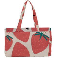 Seamless Strawberry Pattern Vector Canvas Work Bag by Grandong