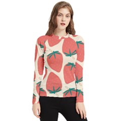 Seamless Strawberry Pattern Vector Women s Long Sleeve Rash Guard by Grandong