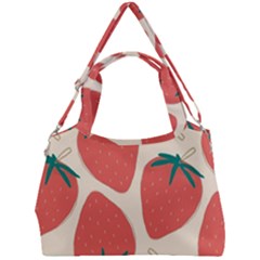 Seamless Strawberry Pattern Vector Double Compartment Shoulder Bag by Grandong