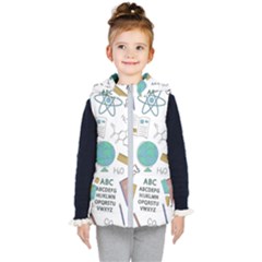 School Subjects And Objects Vector Illustration Seamless Pattern Kids  Hooded Puffer Vest