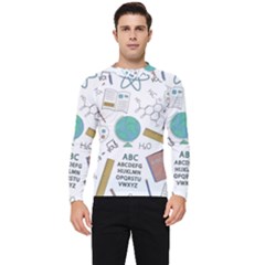 School Subjects And Objects Vector Illustration Seamless Pattern Men s Long Sleeve Rash Guard