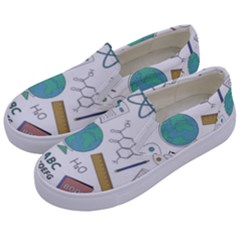 School Subjects And Objects Vector Illustration Seamless Pattern Kids  Canvas Slip Ons