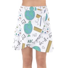 School Subjects And Objects Vector Illustration Seamless Pattern Wrap Front Skirt